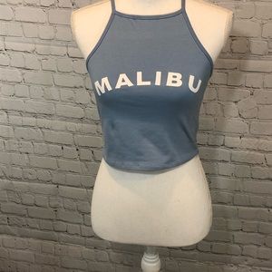 LA HEARTS Cami Top Cropped "Malibu" Blue-Medium